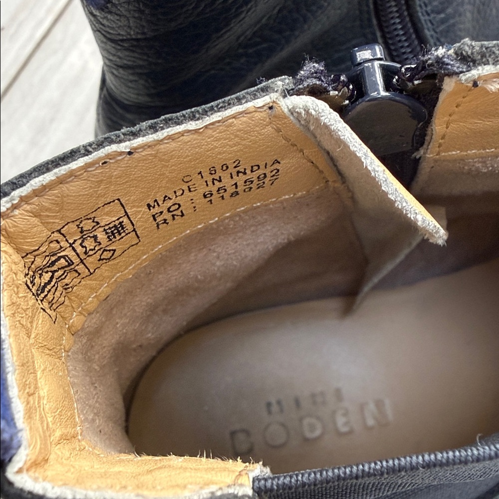 Mini Boden Navy Leather Chelsea Boots - Picture 6 of 7